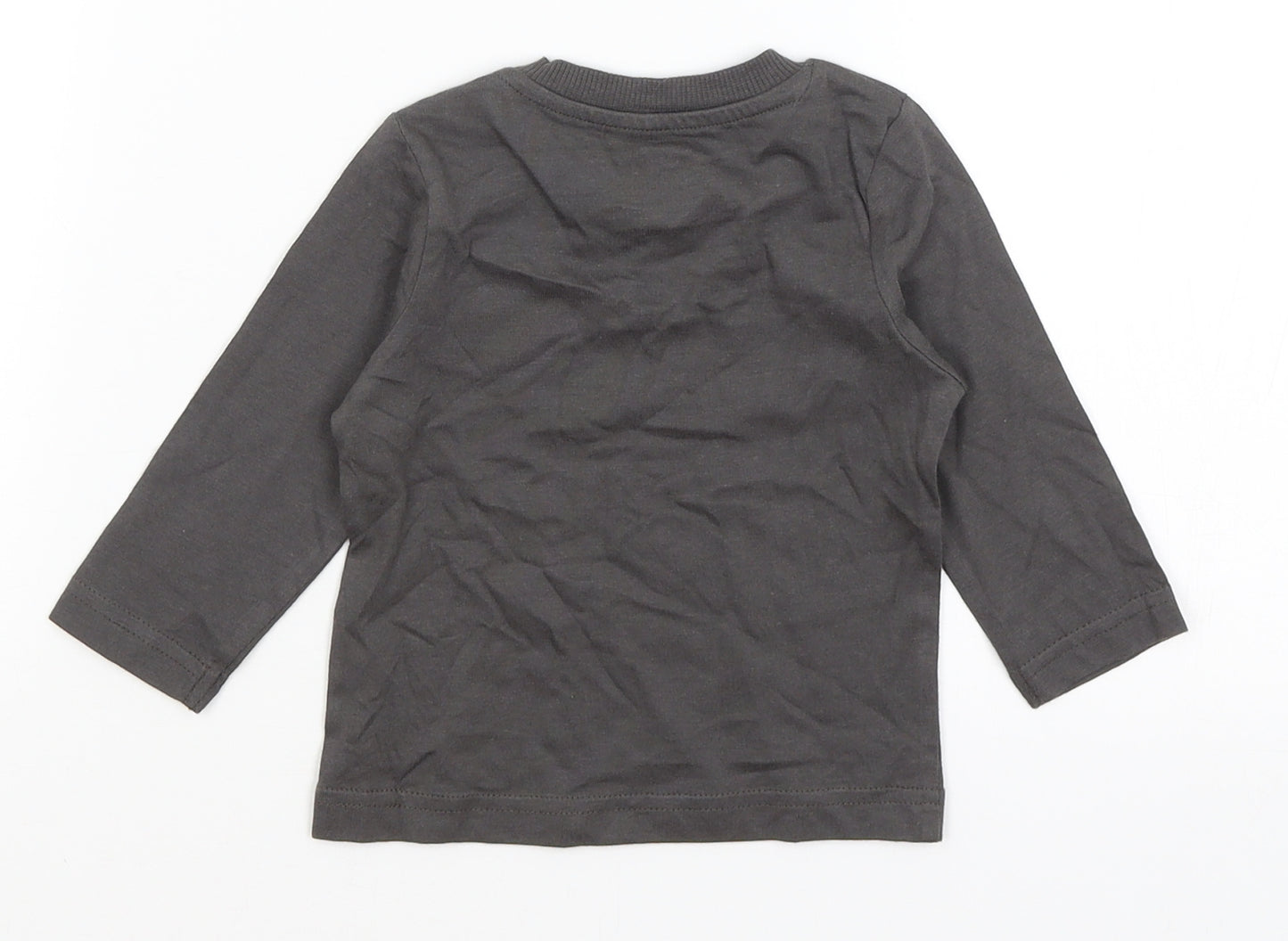 Nutmeg Baby Grey   Basic T-Shirt Size 3-6 Months  - Stegosaurus