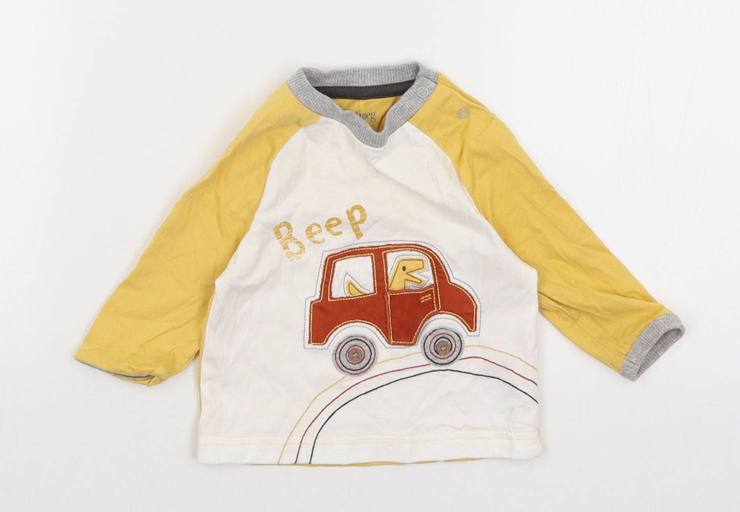 Nutmeg Baby Yellow   Basic T-Shirt Size 3-6 Months  - Driving T-Rex