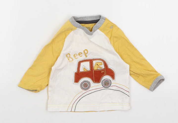 Nutmeg Baby Yellow   Basic T-Shirt Size 3-6 Months  - Driving T-Rex