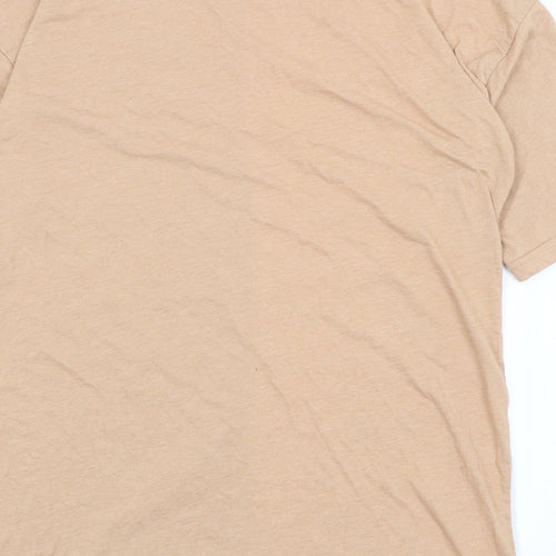 Boohoo Womens Beige   Basic T-Shirt Size 8