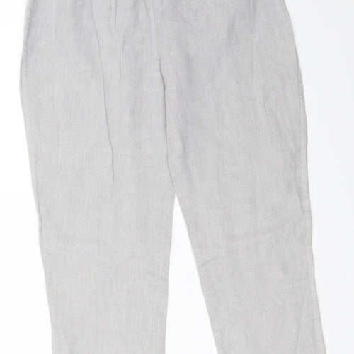 Leuggi Womens Grey   Cropped Trousers Size 8 L23 in