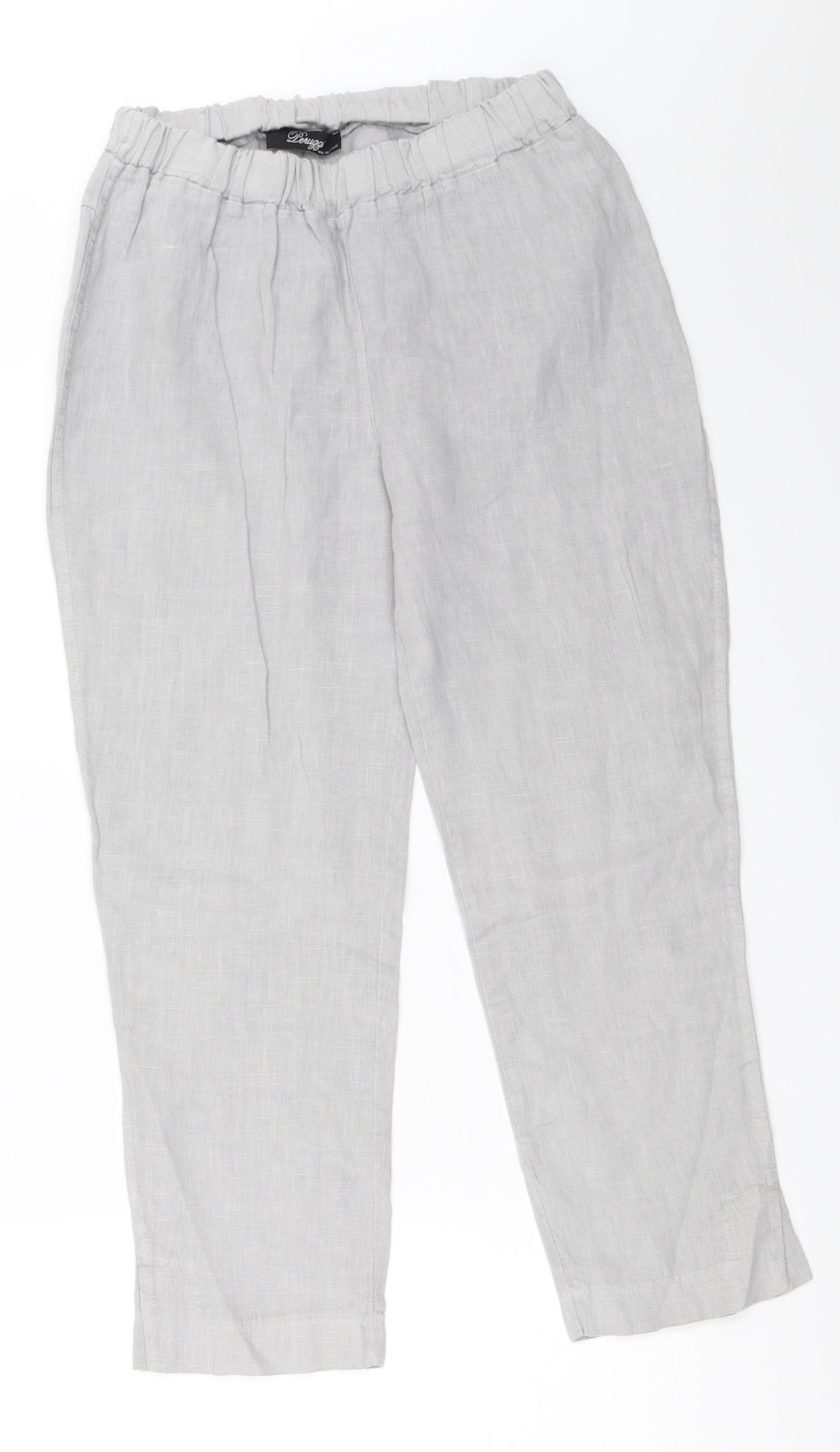 Leuggi Womens Grey   Cropped Trousers Size 8 L23 in