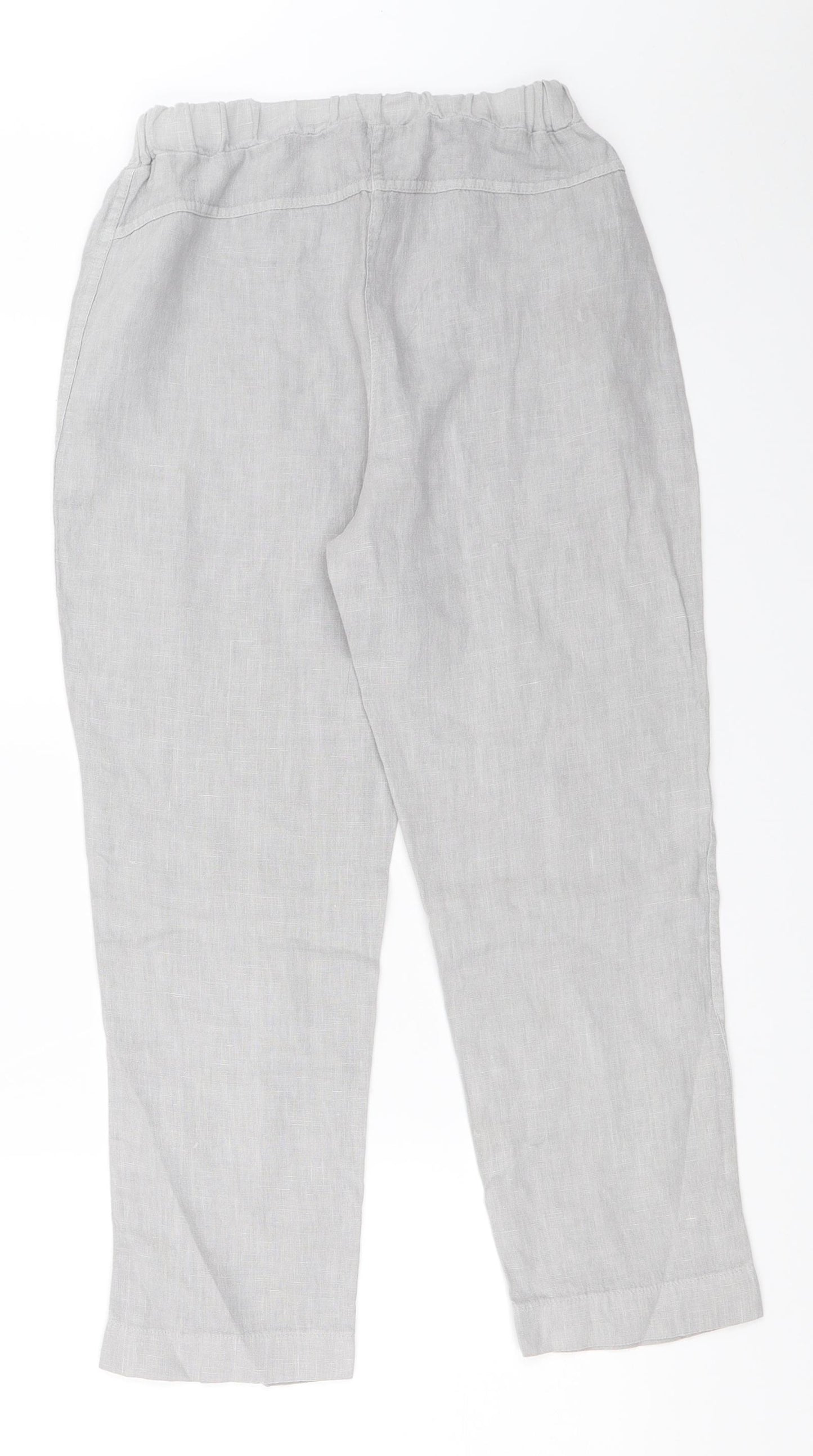Leuggi Womens Grey   Cropped Trousers Size 8 L23 in