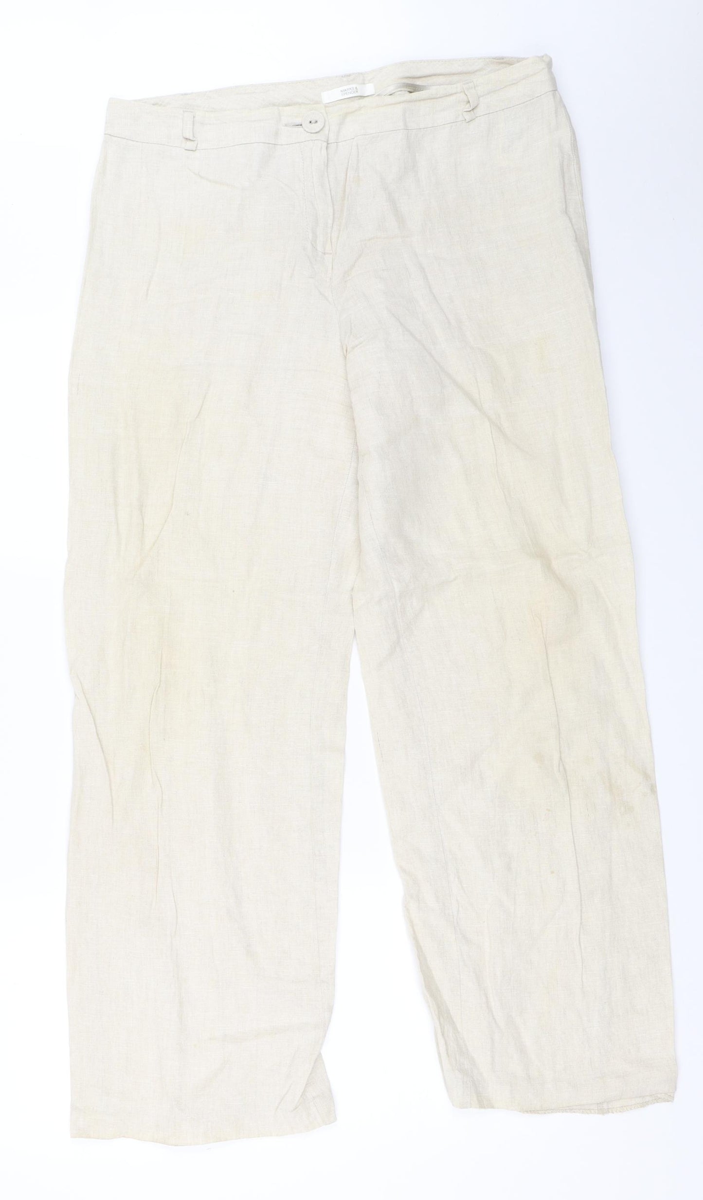 Marks and Spencer Womens Beige   Trousers  Size 14 L30 in