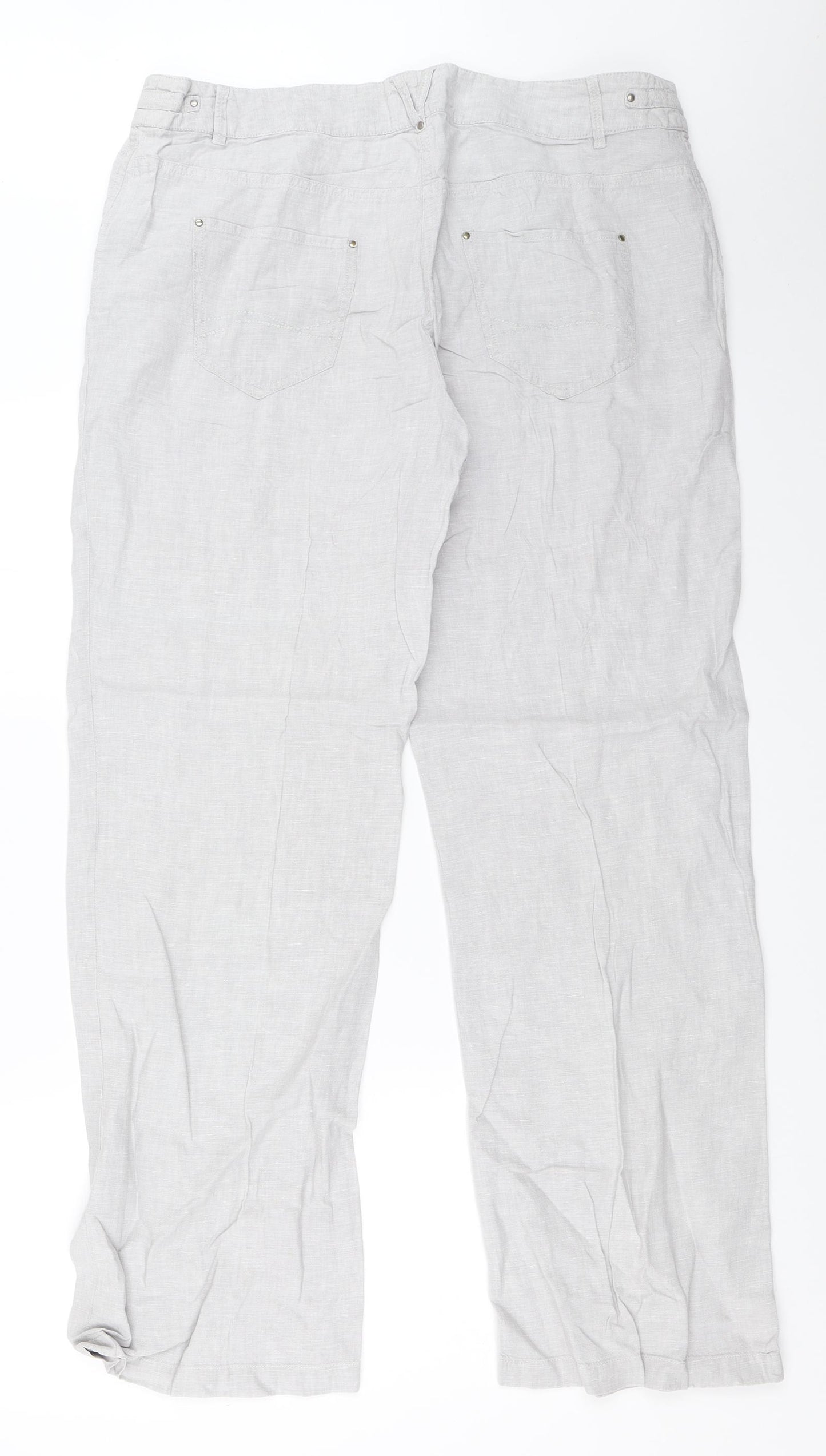 Per Una Womens Grey   Trousers  Size 16 L30.5 in