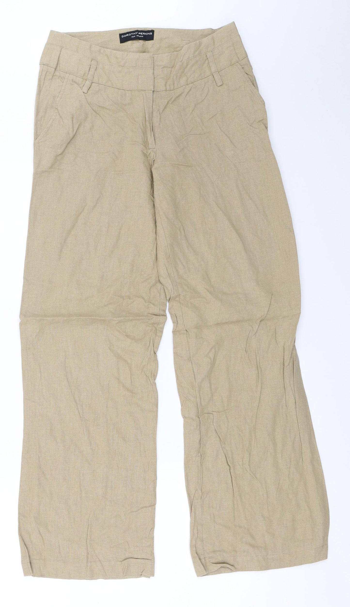 Dorothy Perkins Womens Beige   Trousers  Size 6 L29 in
