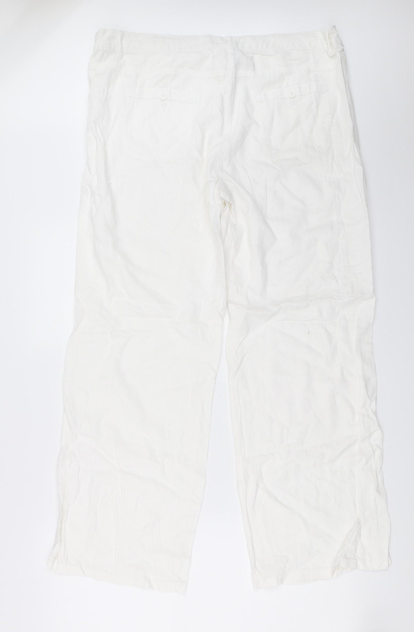 Marks and Spencer Womens White   Trousers  Size 16 L30.5 in