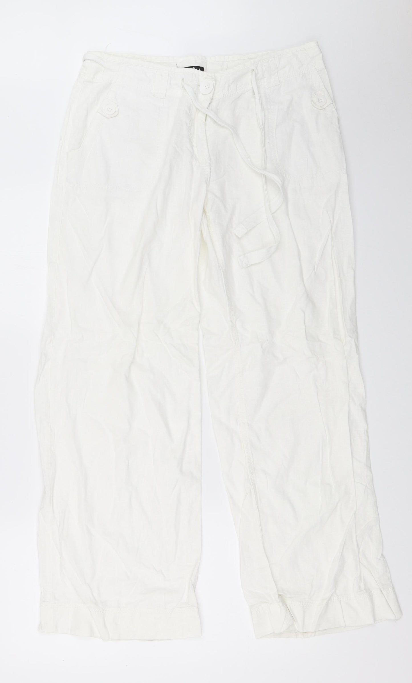 NEXT Womens White   Trousers  Size 12 L29.5 in