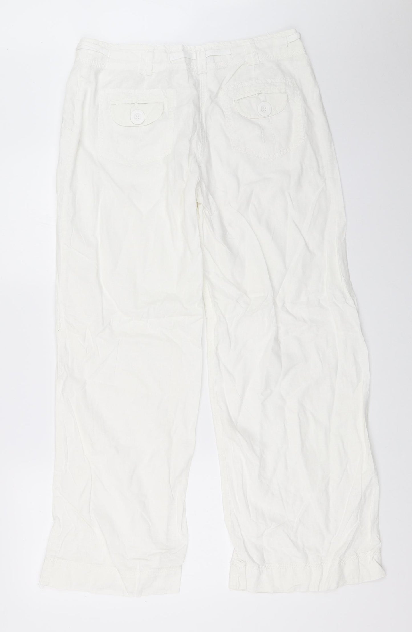 NEXT Womens White   Trousers  Size 12 L29.5 in