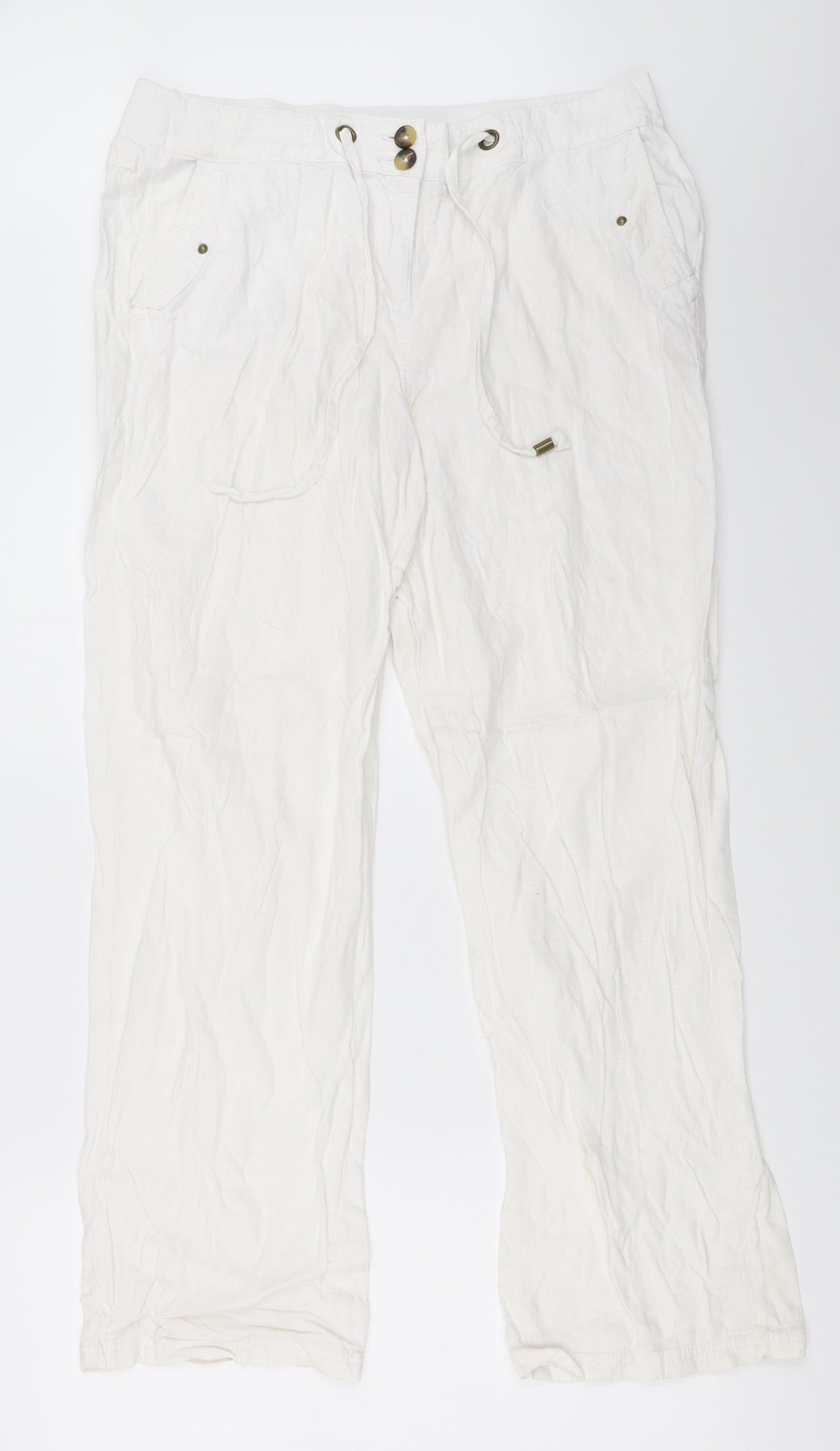George Womens White   Trousers  Size 14 L29 in