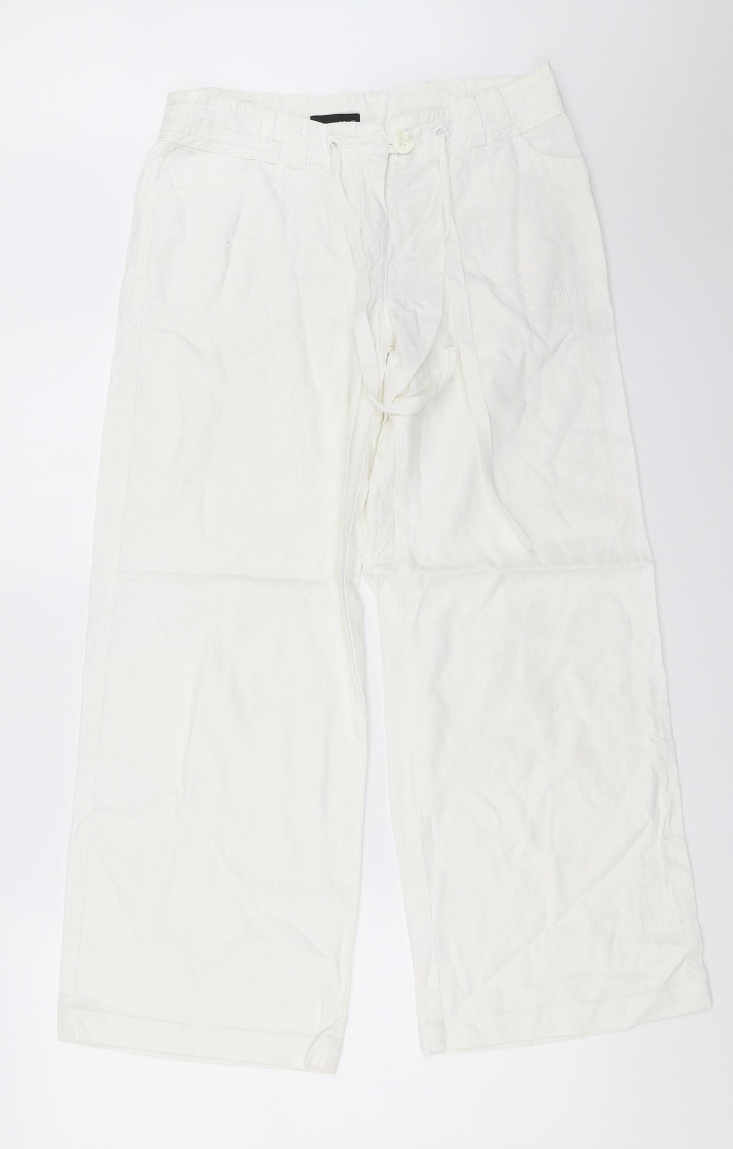 NEXT Womens White   Trousers  Size 8 L28 in