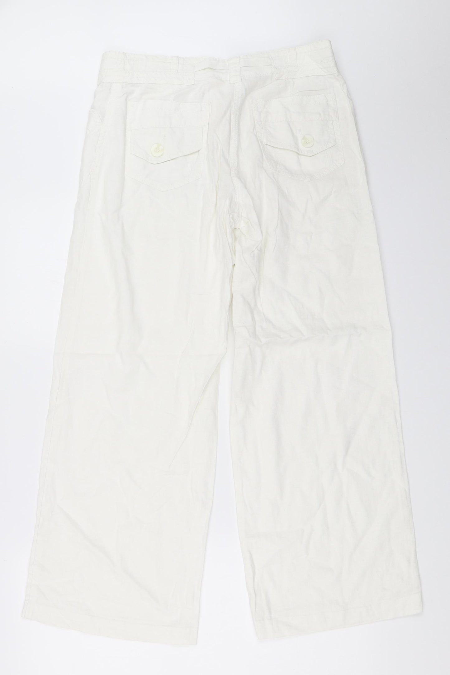NEXT Womens White   Trousers  Size 8 L28 in