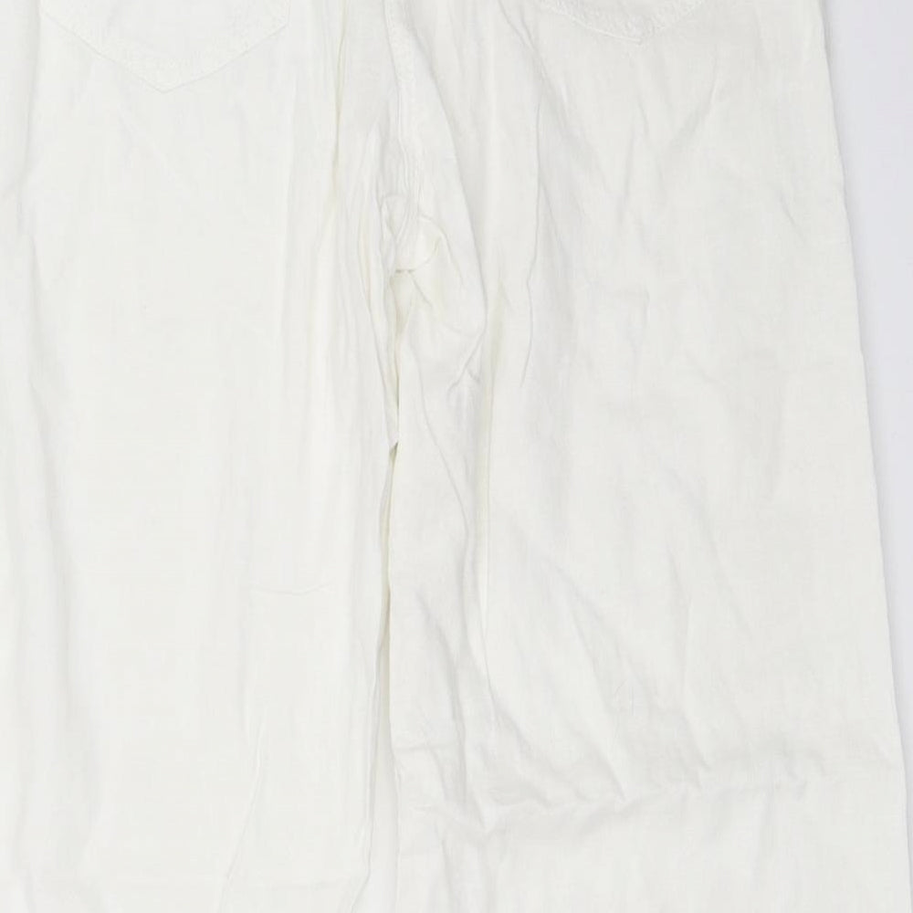 NEXT Womens White   Trousers  Size 8 L28 in