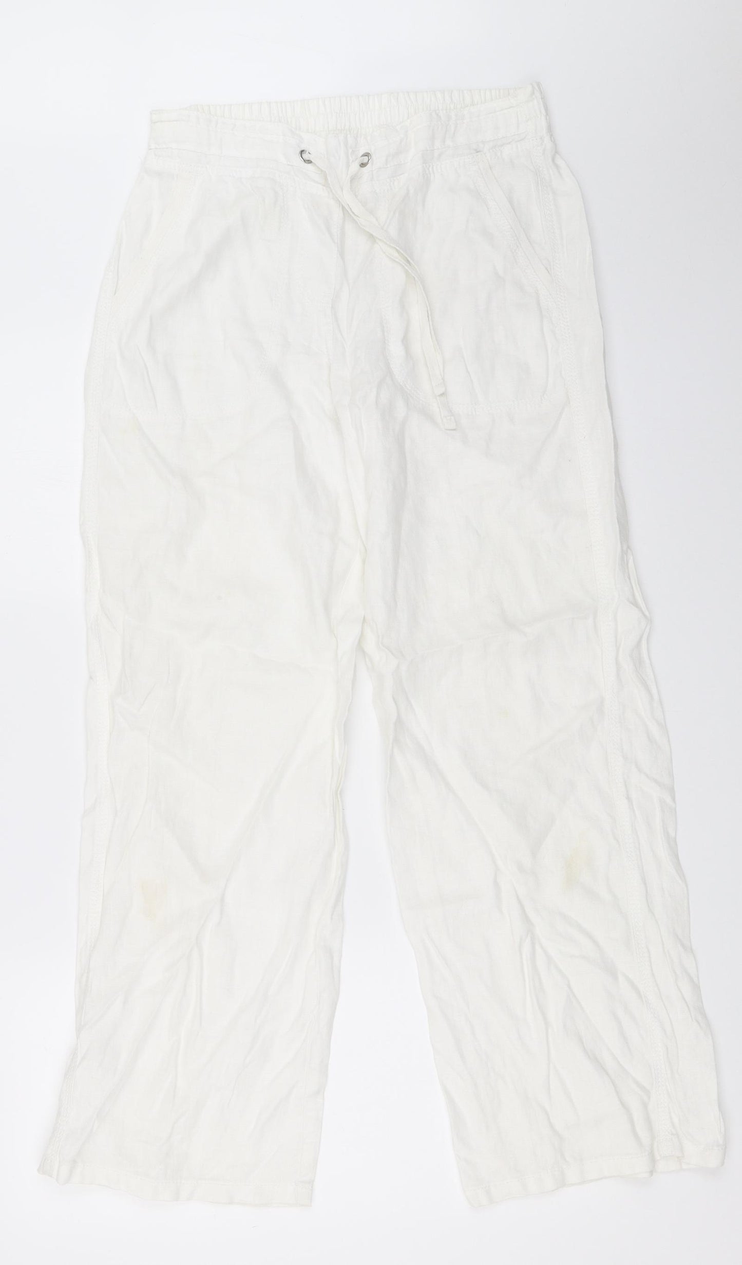 Marks and Spencer Womens White   Trousers  Size 8 L29 in