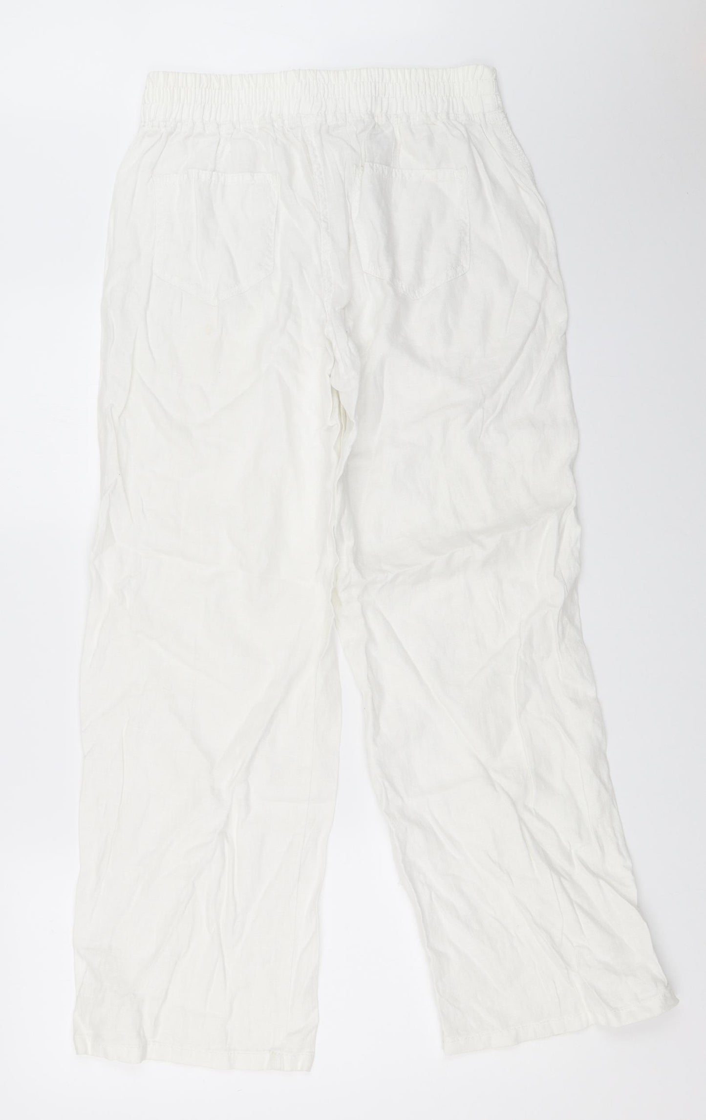 Marks and Spencer Womens White   Trousers  Size 8 L29 in