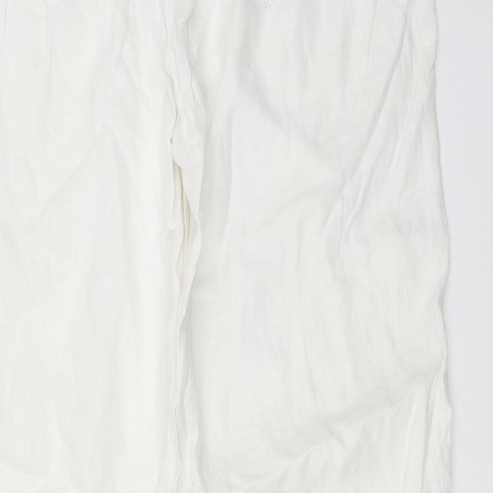 Marks and Spencer Womens White   Trousers  Size 8 L29 in