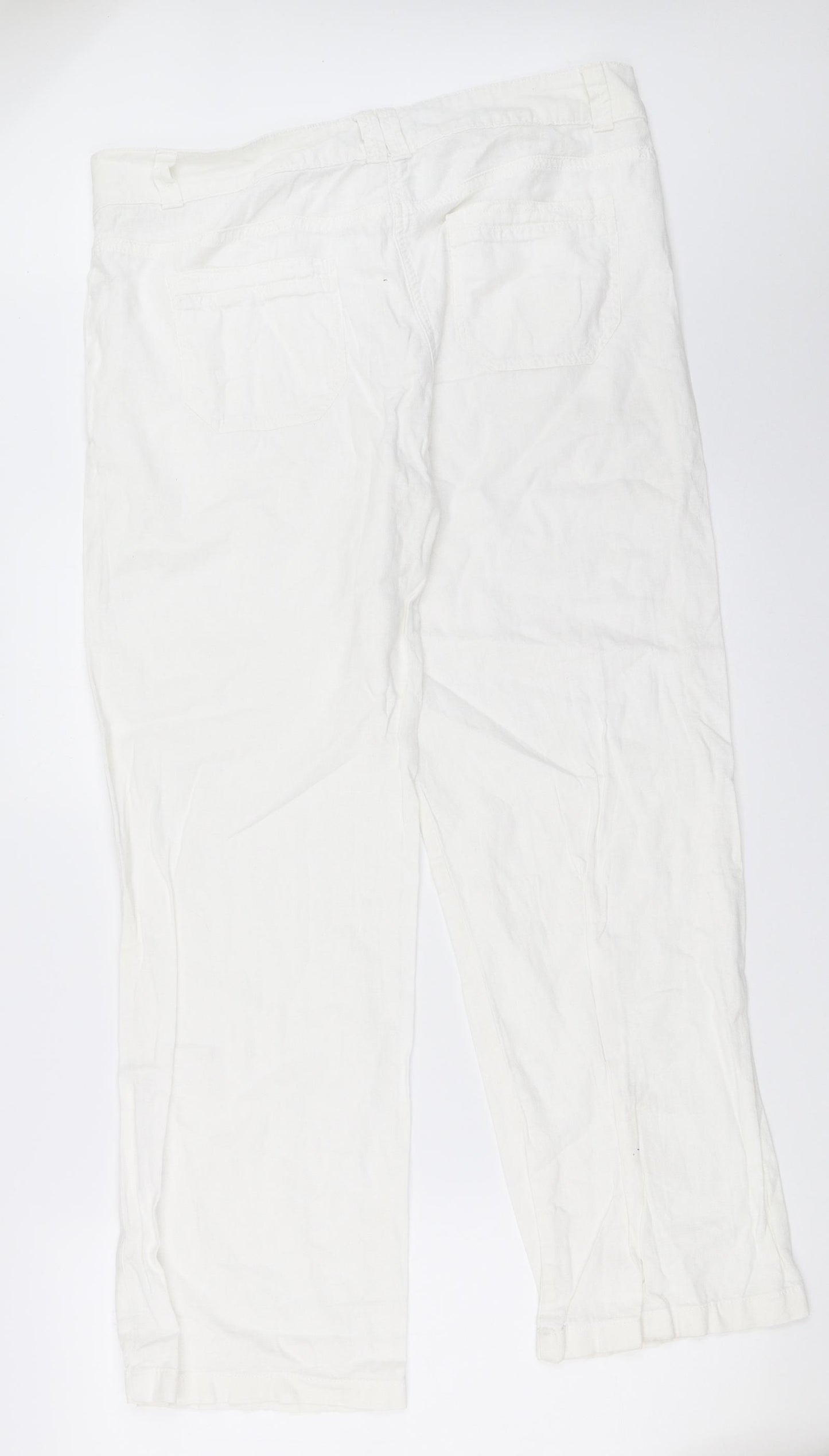 M&Co Womens White   Trousers  Size 14 L29 in