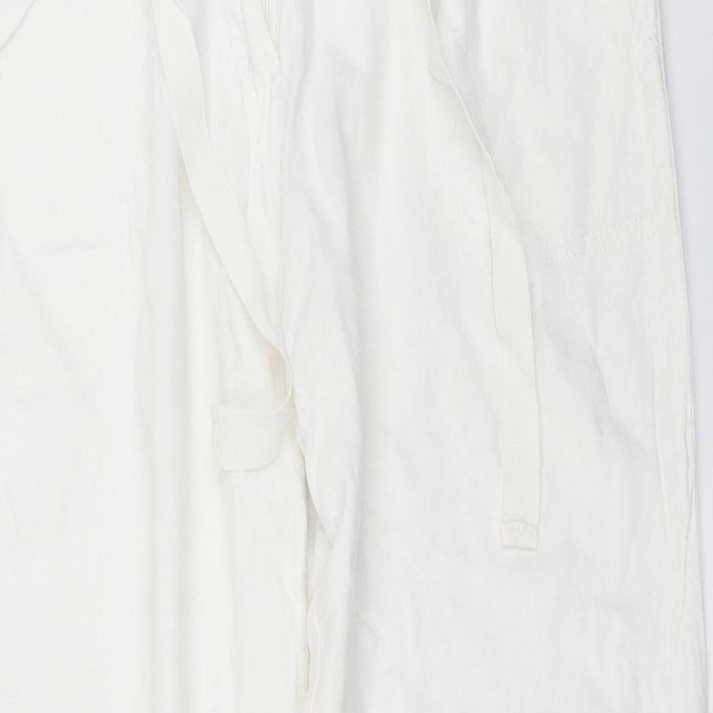 M&Co Womens White   Trousers  Size 14 L29 in