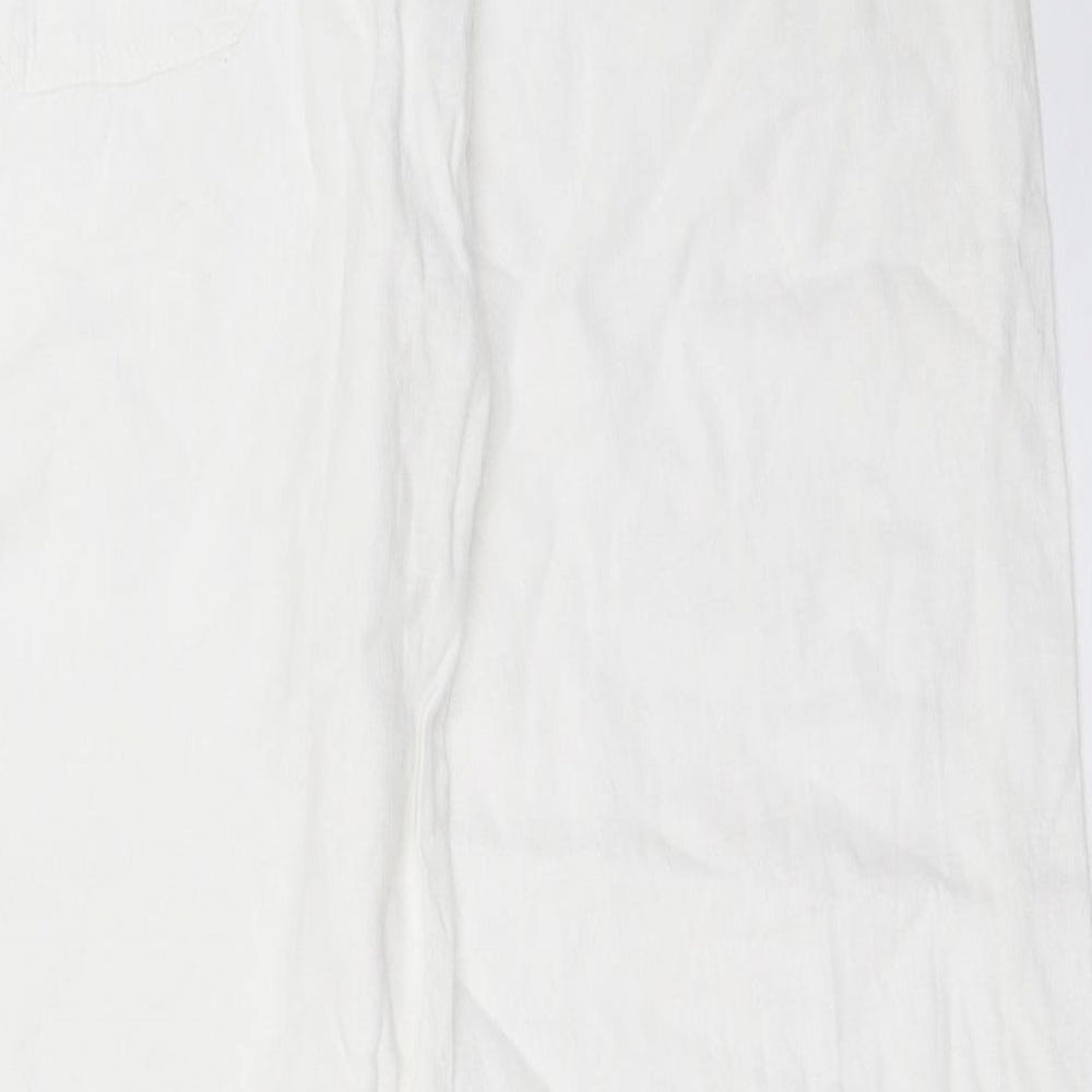 M&Co Womens White   Trousers  Size 14 L29 in