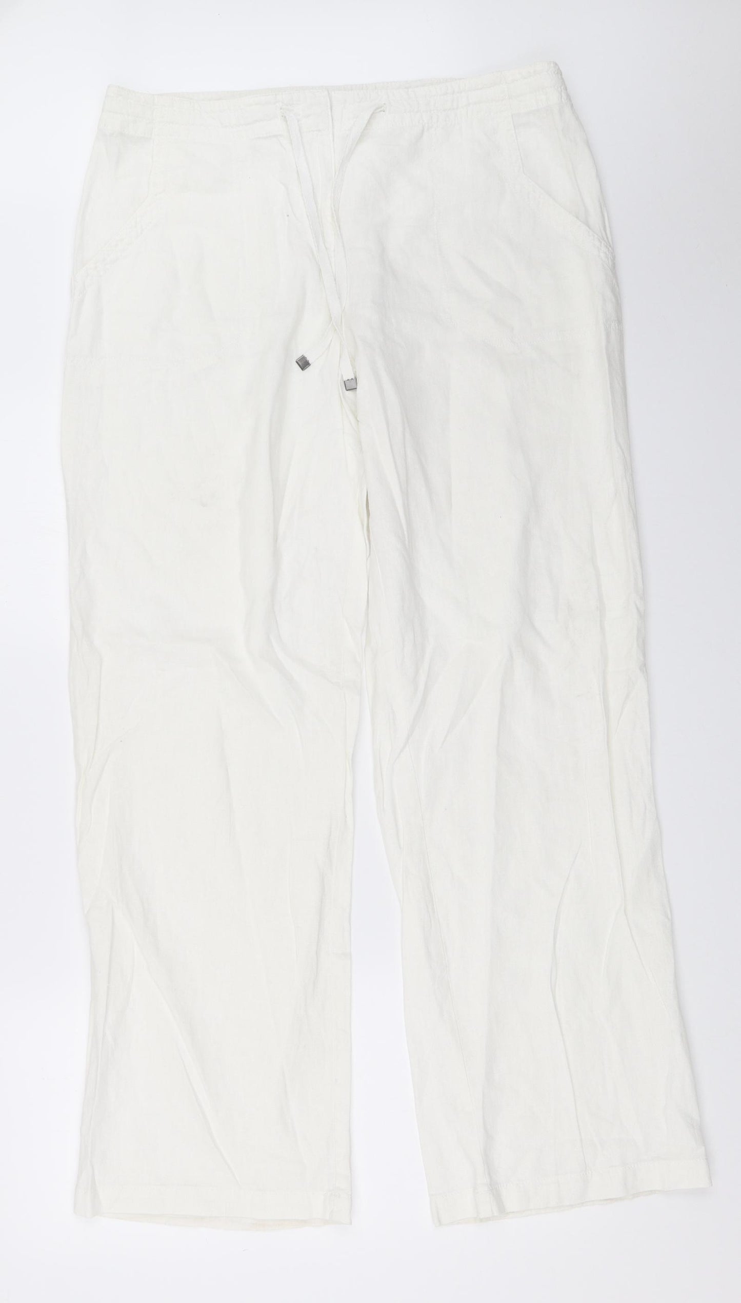 Papaya Womens White   Trousers  Size 14 L31.5 in