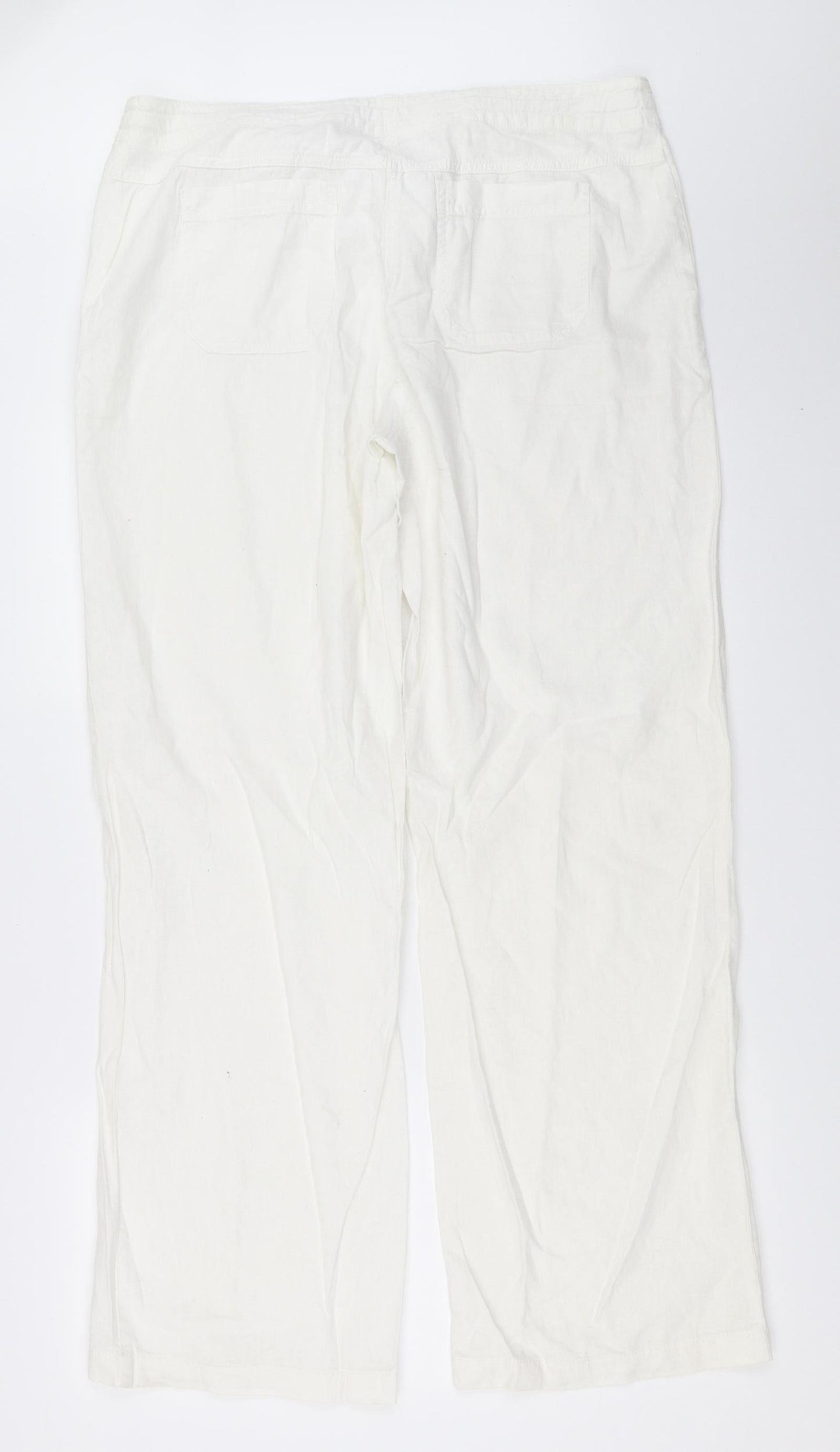 Papaya Womens White   Trousers  Size 14 L31.5 in