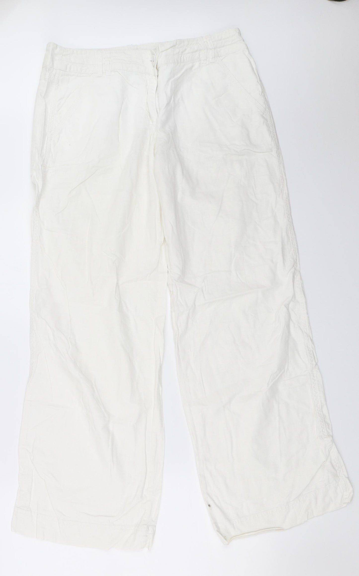 George Womens White   Trousers  Size 12 L31.5 in
