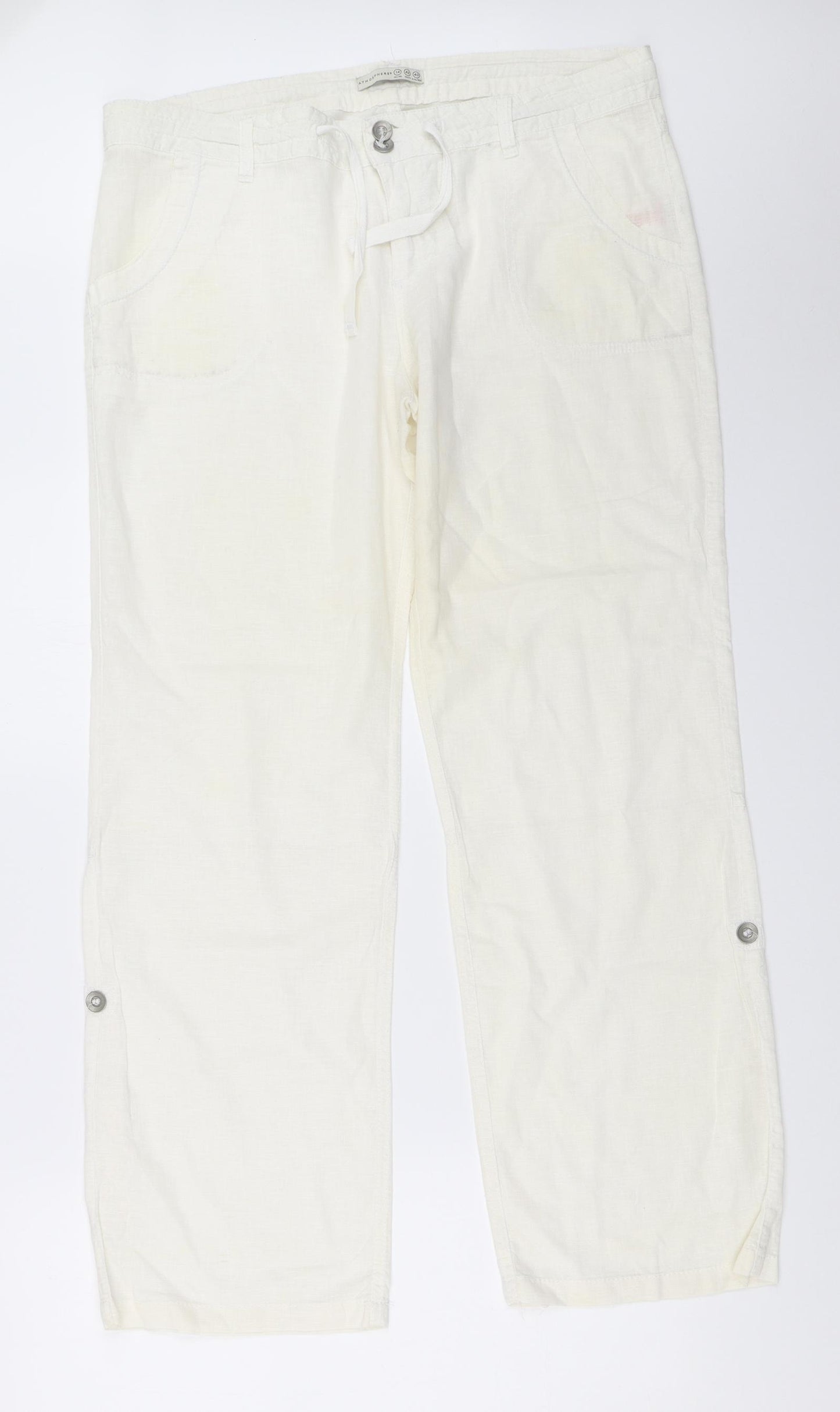 Atmosphere Womens White   Trousers  Size 14 L30 in