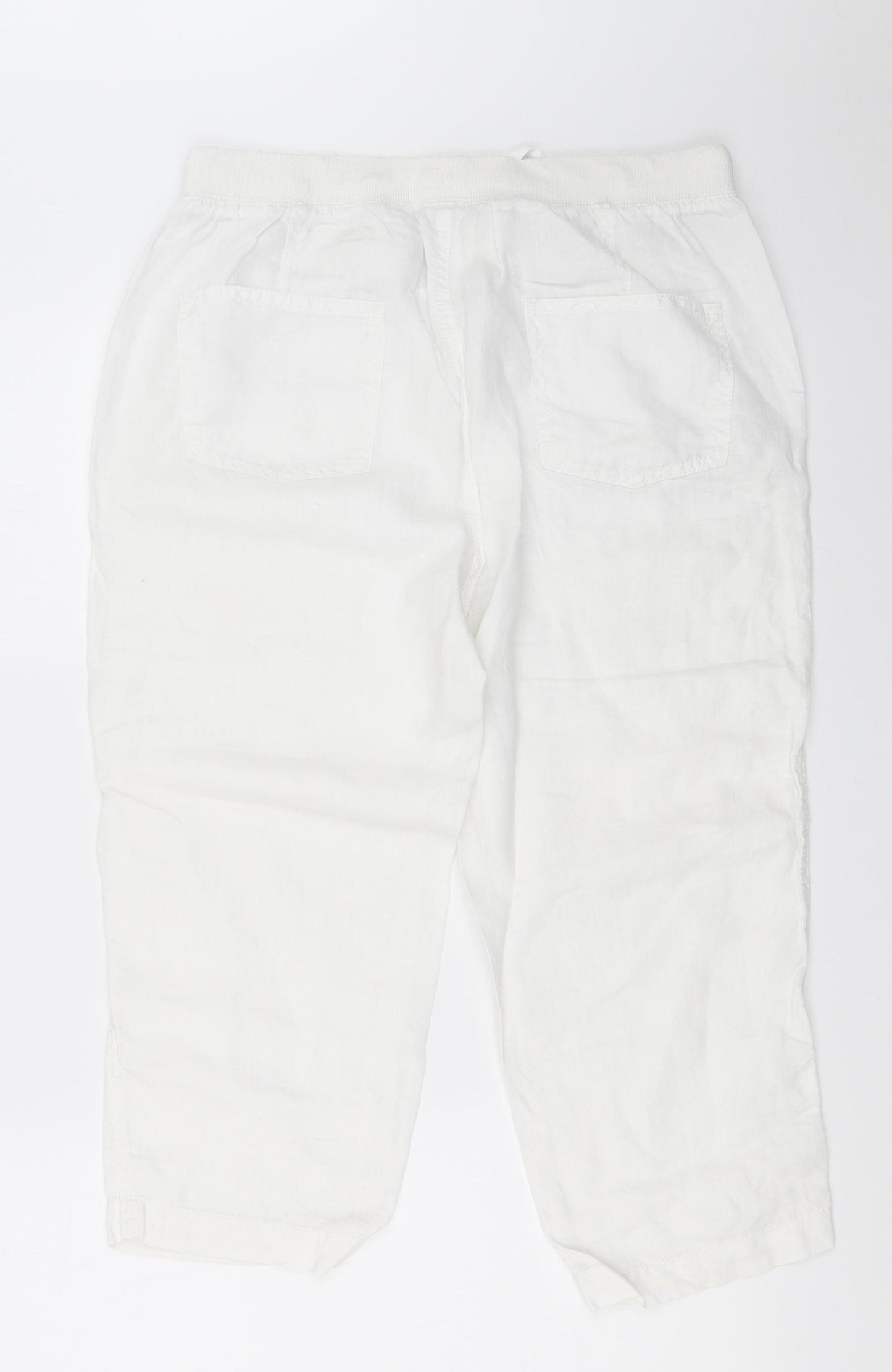 Marks and Spencer Womens White   Cropped Trousers Size 12 L20 in
