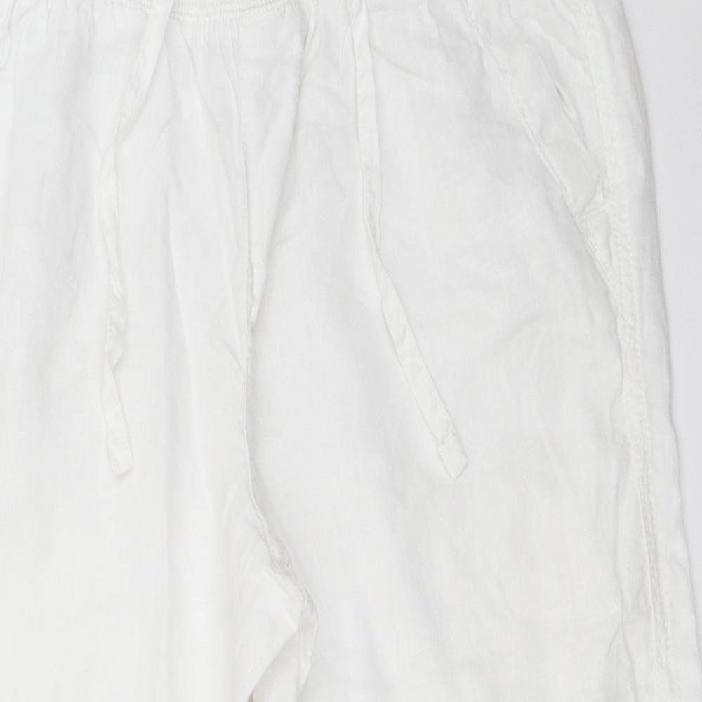 Marks and Spencer Womens White   Cropped Trousers Size 12 L20 in