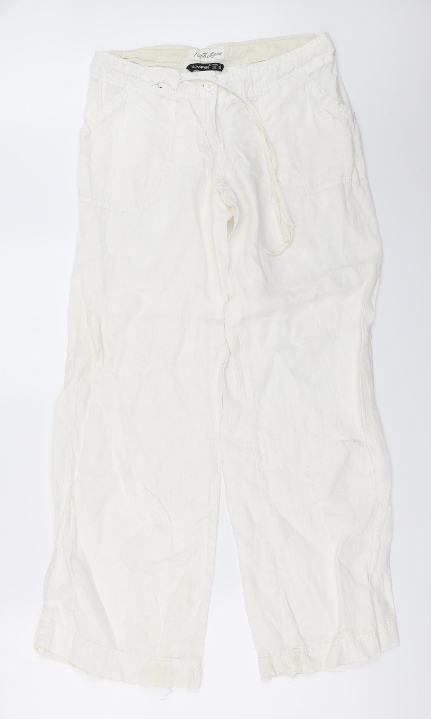Atmosphere Womens White   Trousers  Size 8 L30.5 in