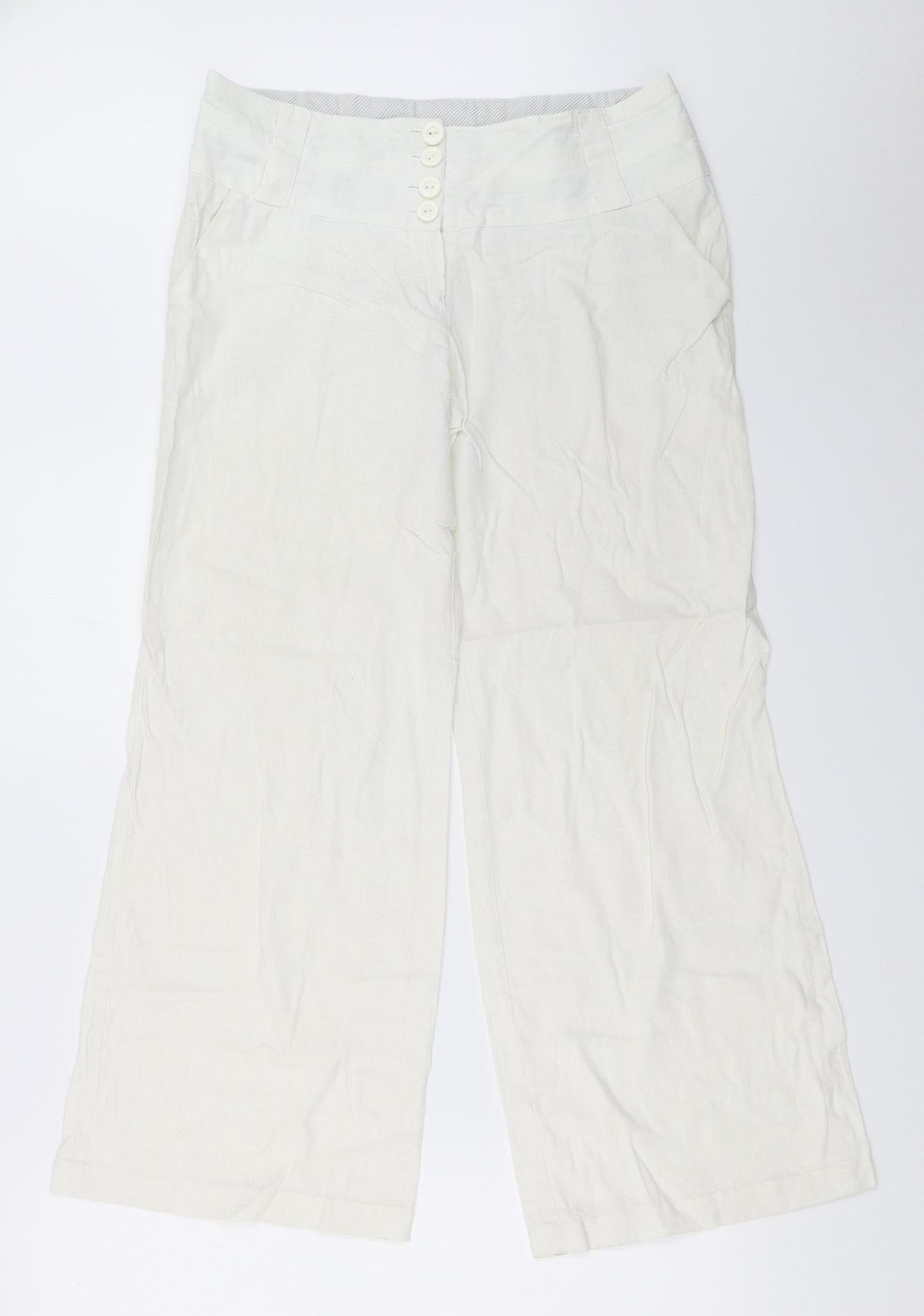 New Look Womens White   Trousers  Size 10 L26.5 in