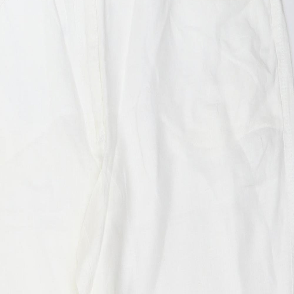 Olsen Womens White   Cropped Trousers Size 16 L23 in