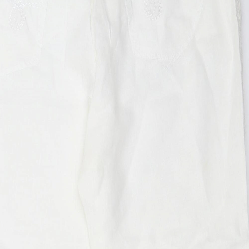 Olsen Womens White   Cropped Trousers Size 16 L23 in
