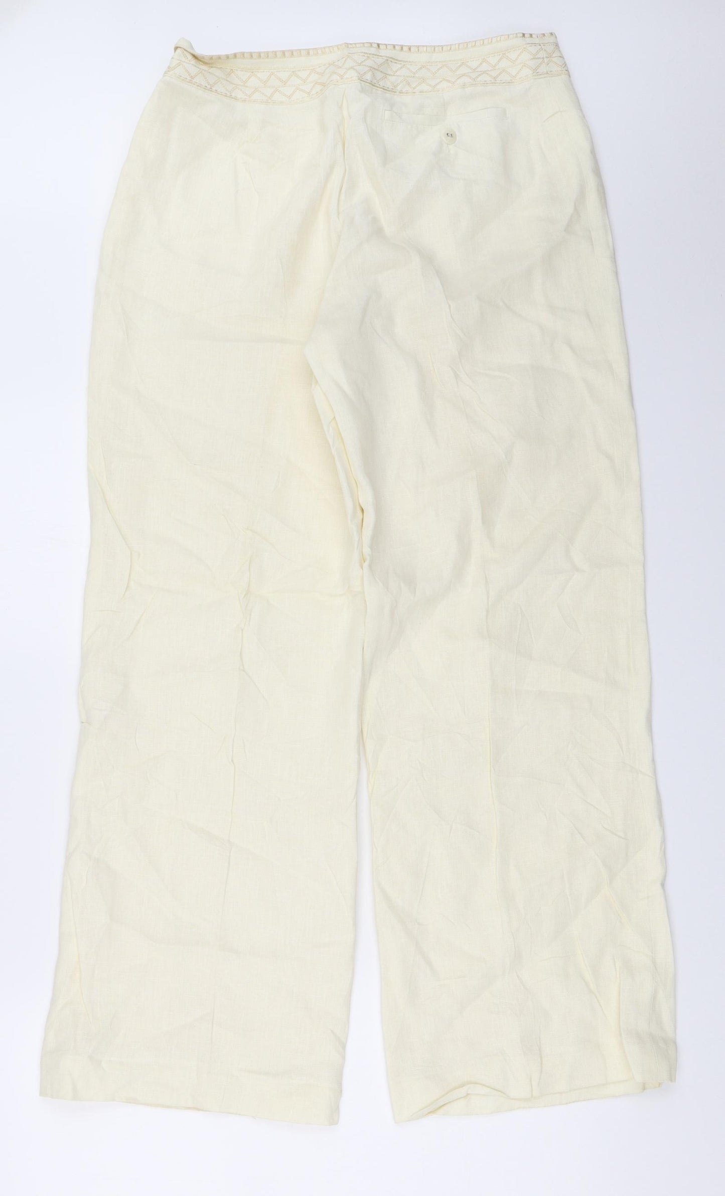 Deane & White Womens Ivory   Trousers  Size 6 L30.5 in