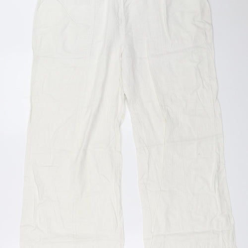 Preworn Womens White   Trousers  Size 16 L28 in
