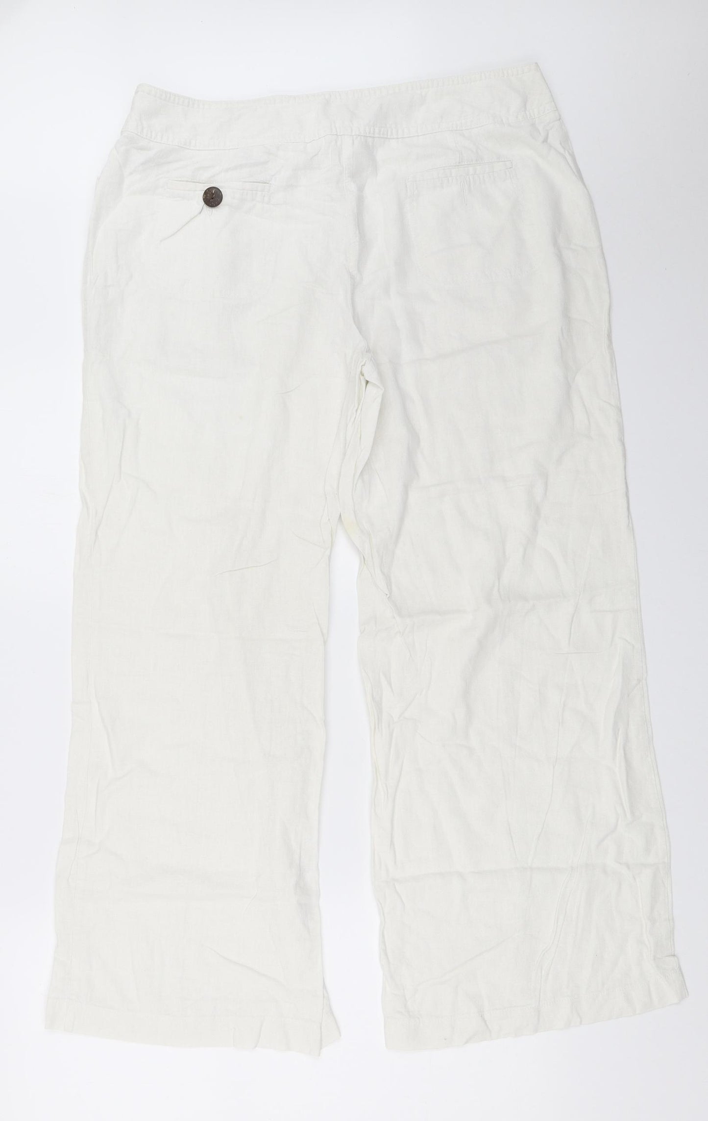 Preworn Womens White   Trousers  Size 16 L28 in