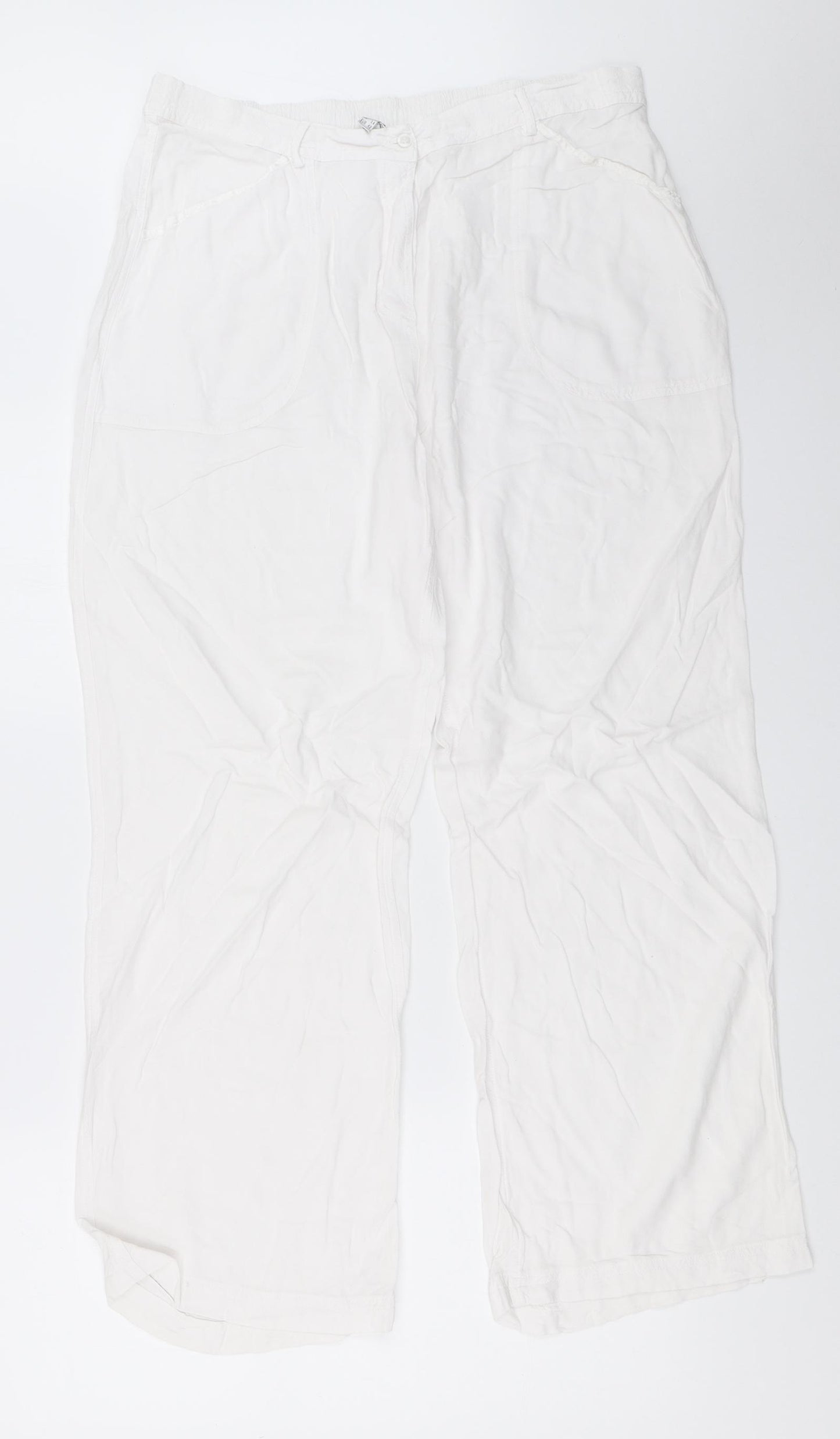 Etam Womens White   Trousers  Size 14 L28 in