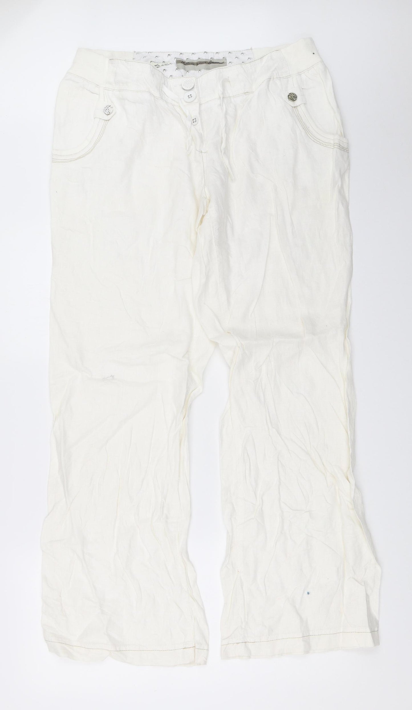 River Island Womens White   Trousers  Size 16 L33 in