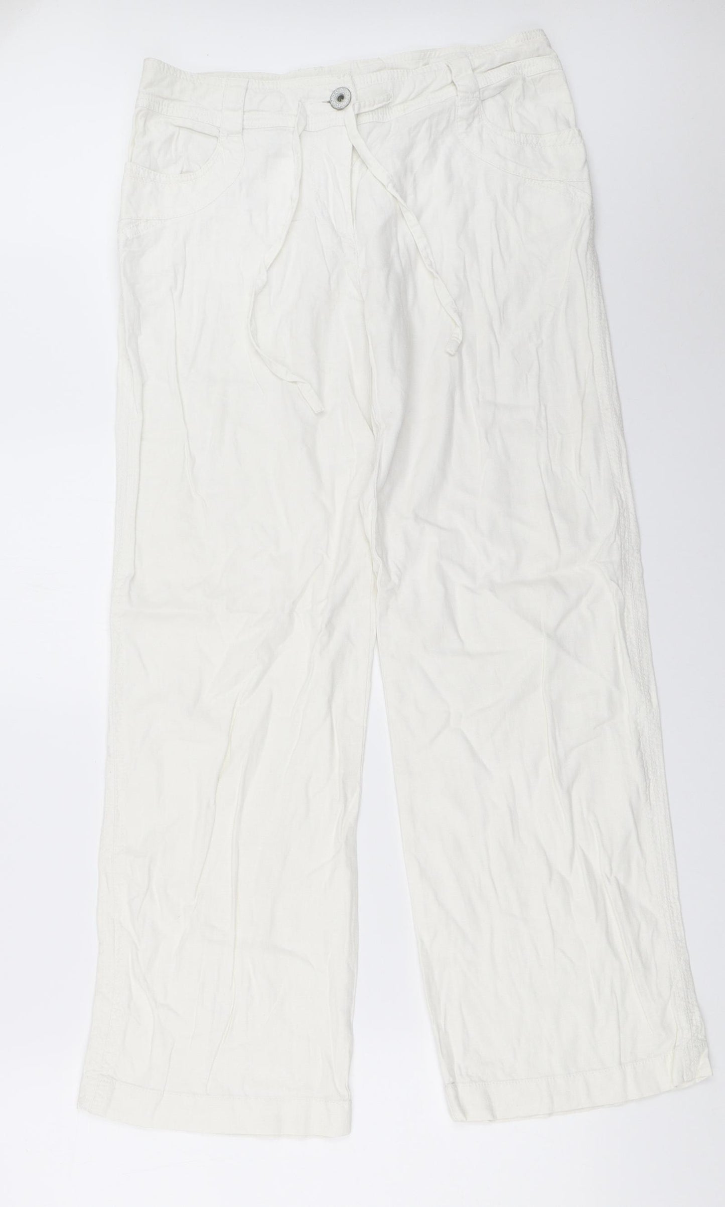 NEXT Womens White   Trousers  Size 10 L29 in