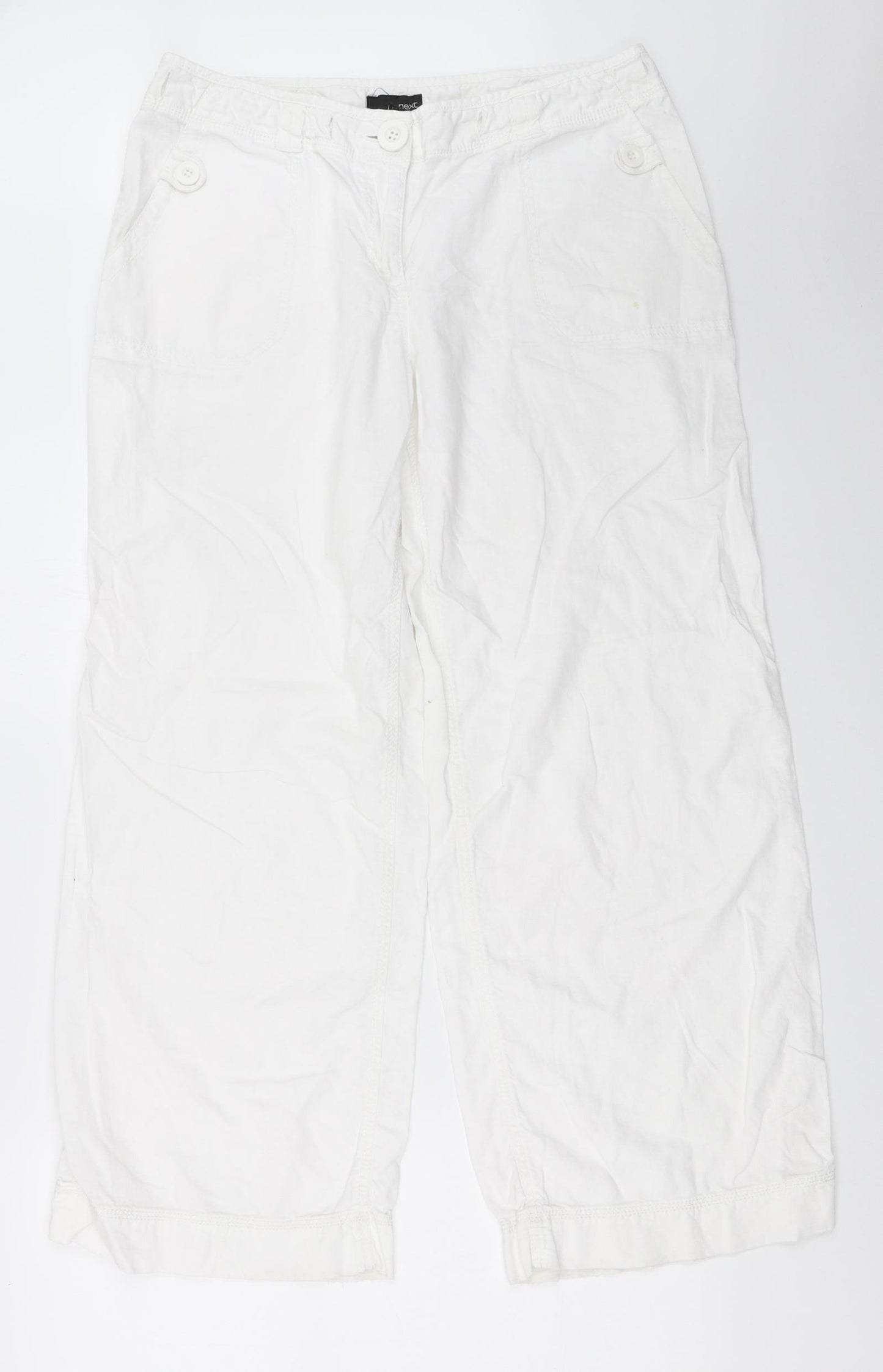 NEXT Womens White   Trousers  Size 14 L29 in