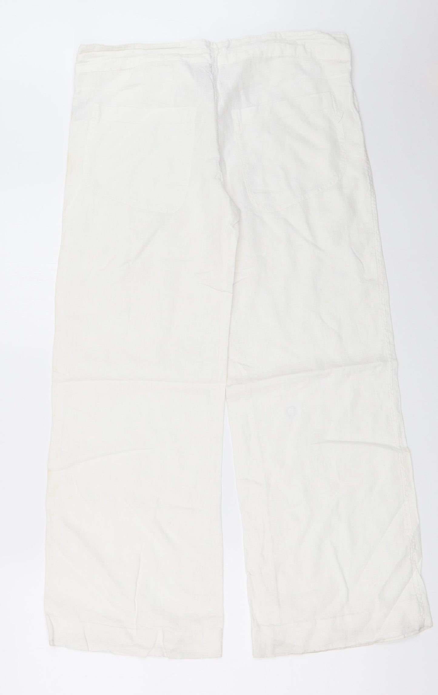 H&M Womens White   Trousers  Size 34 L27 in