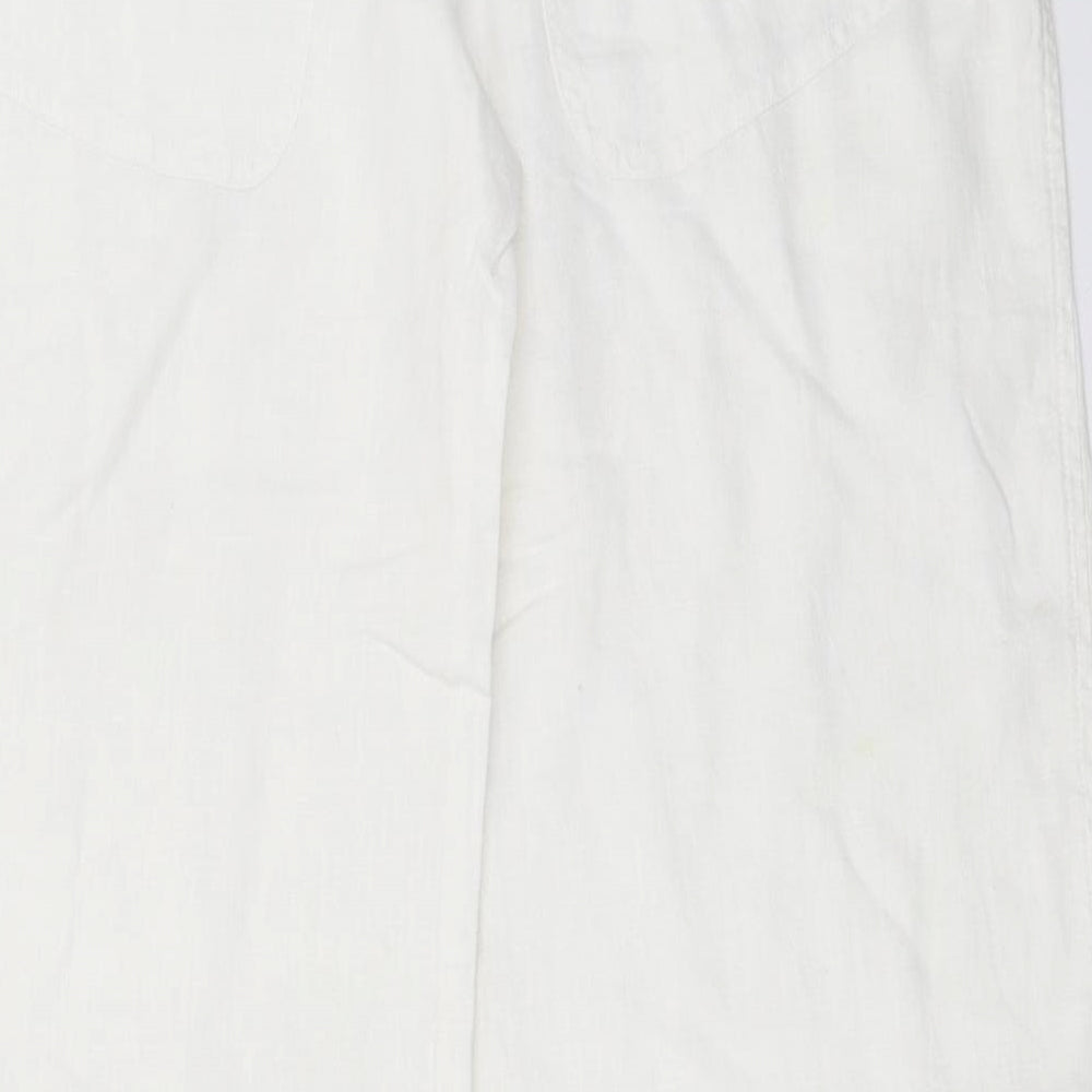 H&M Womens White   Trousers  Size 34 L27 in