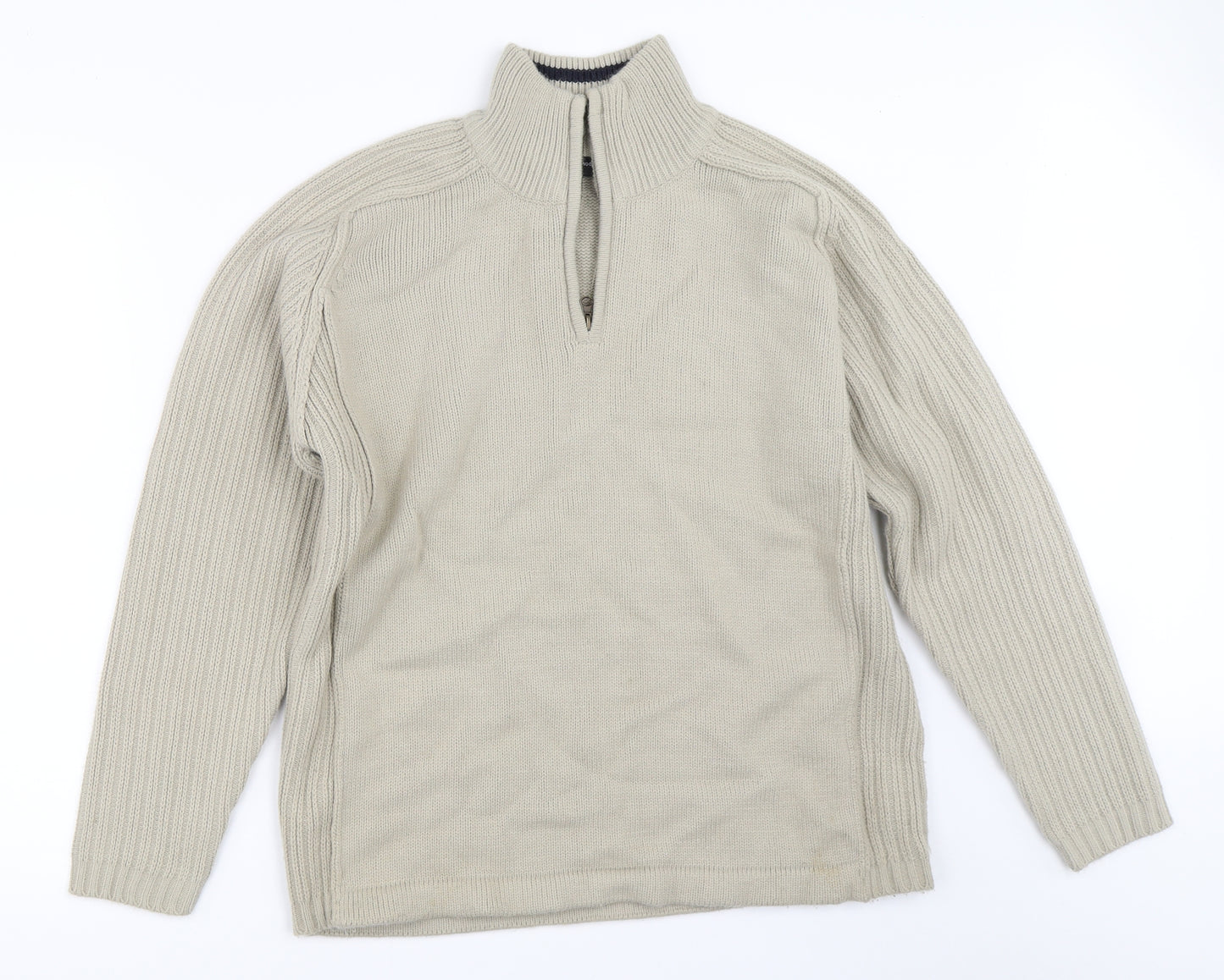 Cedar Wood State Mens Beige   Henley Jumper Size S