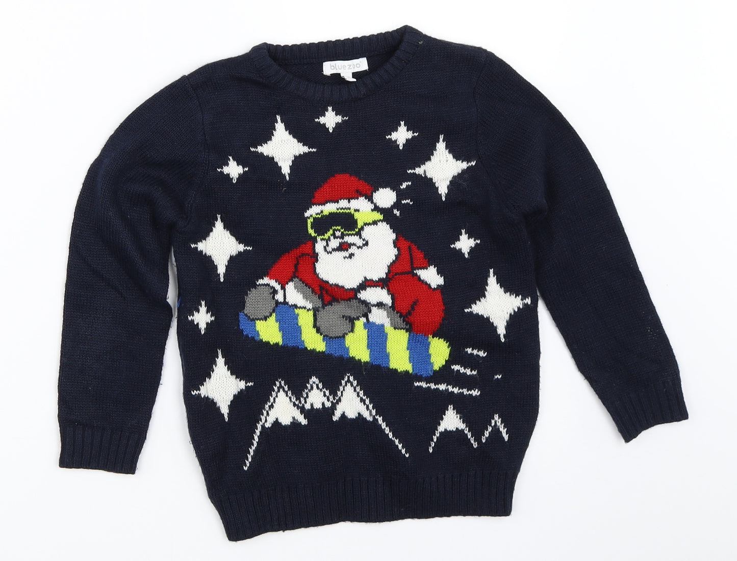 Blue Zoo Boys Blue   Pullover Jumper Size 4-5 Years  - christmas