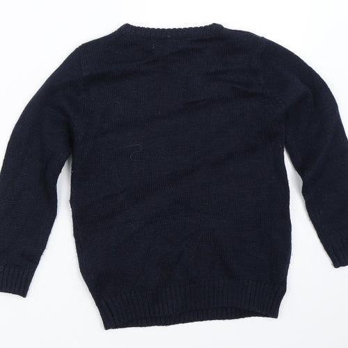 Blue Zoo Boys Blue   Pullover Jumper Size 4-5 Years  - christmas