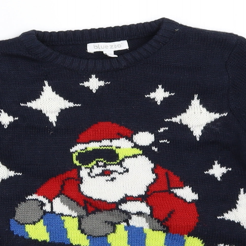 Blue Zoo Boys Blue   Pullover Jumper Size 4-5 Years  - christmas