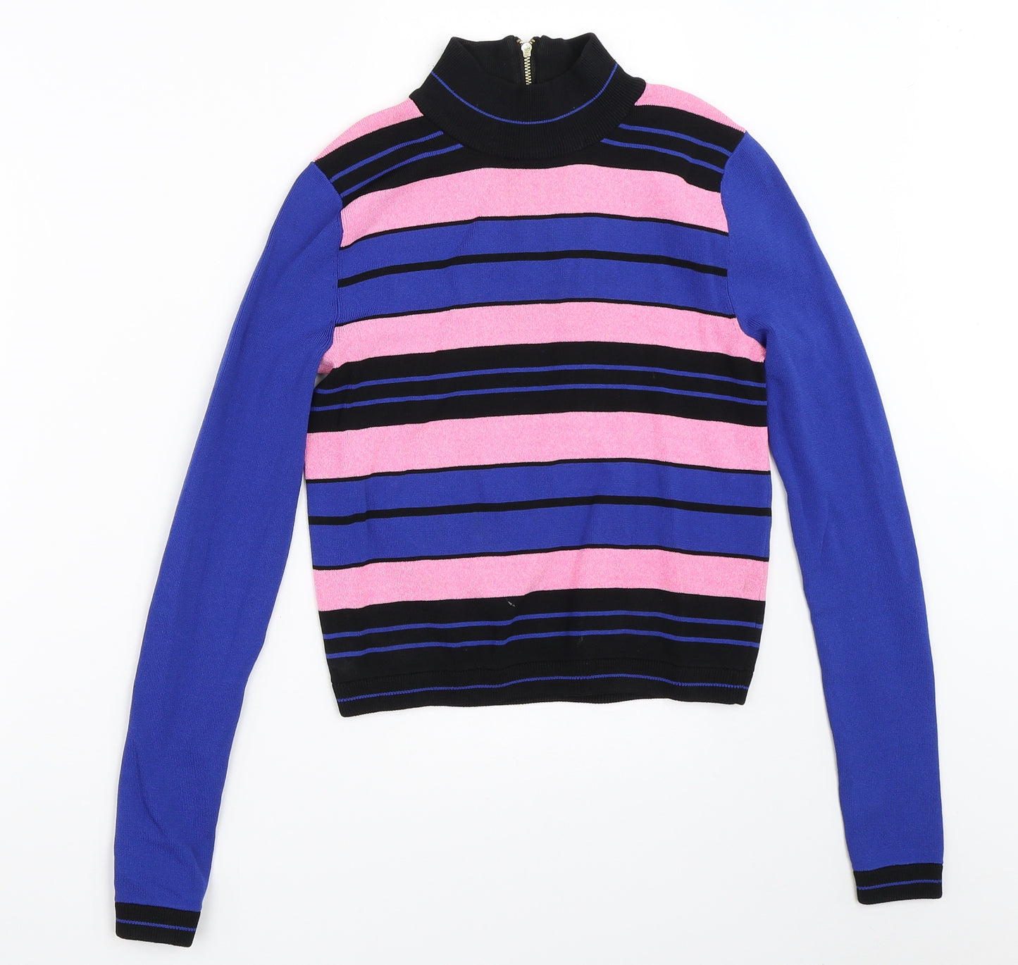 Topshop Womens Blue Striped  Pullover Jumper Size 10