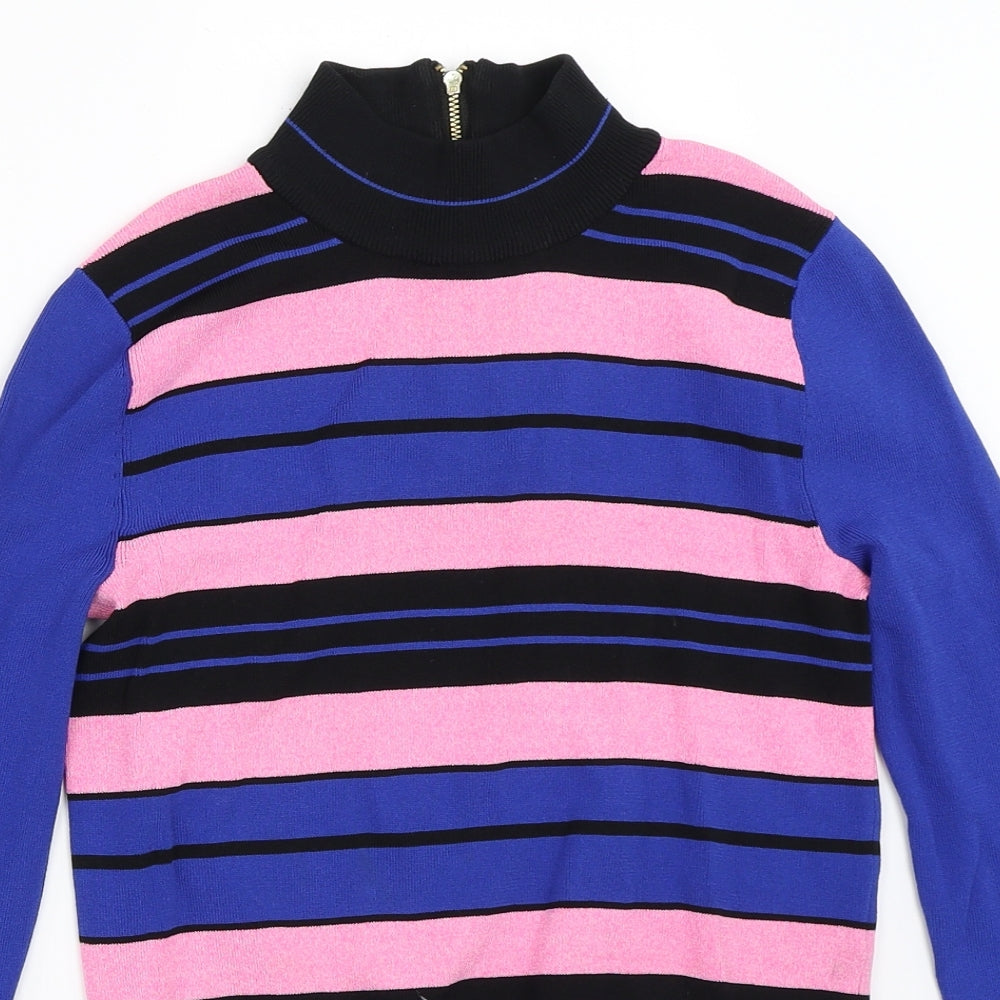 Topshop Womens Blue Striped  Pullover Jumper Size 10