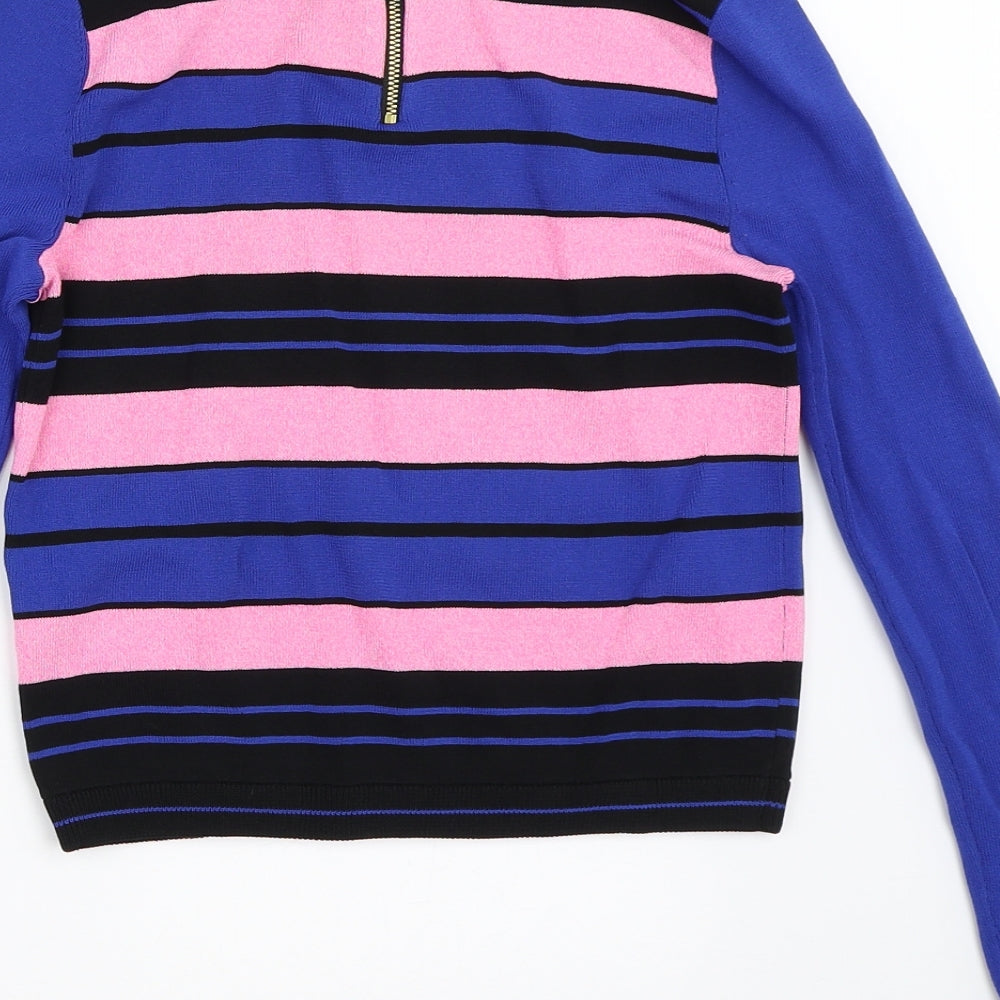Topshop Womens Blue Striped  Pullover Jumper Size 10