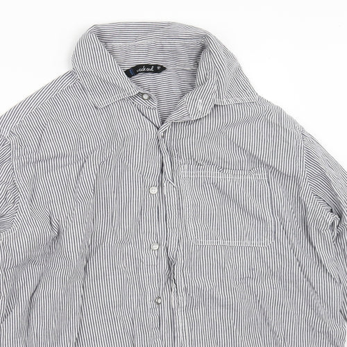 Weekend Womens Blue Striped  Basic Button-Up Size 10